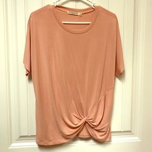 Soft blush knot front top
